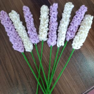 Handcrafted crochet lavender flowers