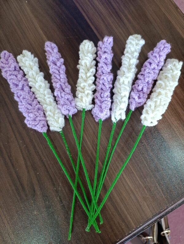 Handcrafted crochet lavender flowers